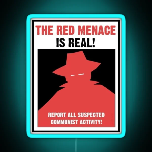 The Red Menace Propaganda Poster RGB Neon Sign