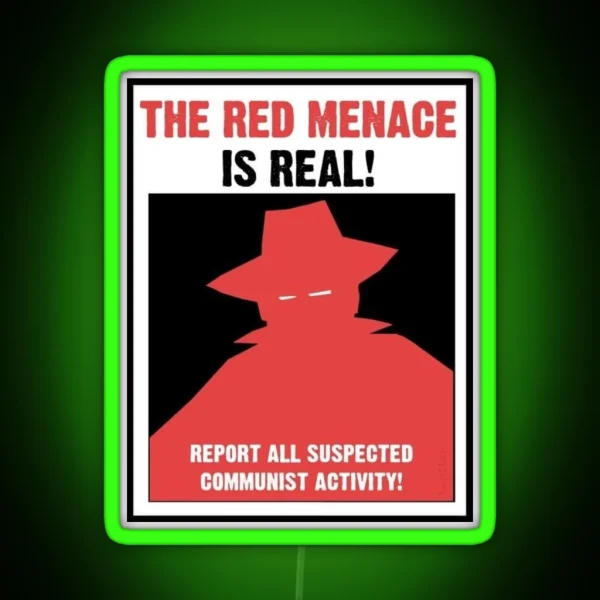 The Red Menace Propaganda Poster RGB Neon Sign