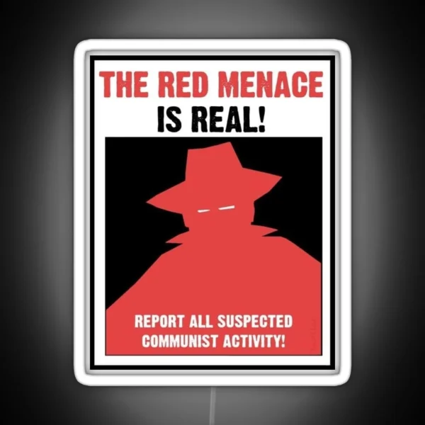 The Red Menace Propaganda Poster RGB Neon Sign
