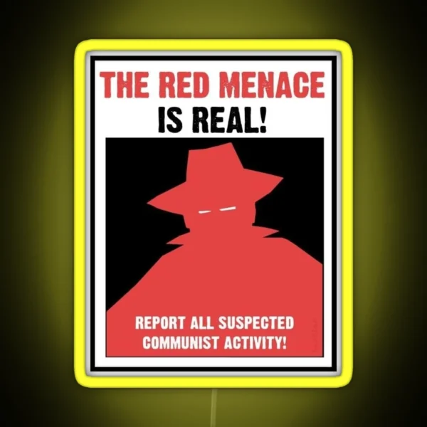 The Red Menace Propaganda Poster RGB Neon Sign