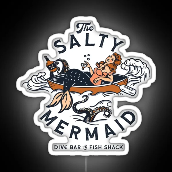 The Salty Mermaid Dive Bar And Fish Shack RGB Neon Sign