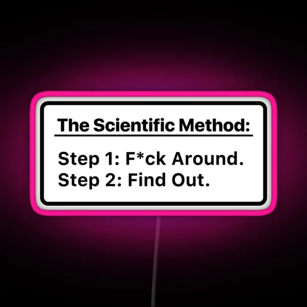 The Scientific Method Mess Up Find Out RGB Neon Sign