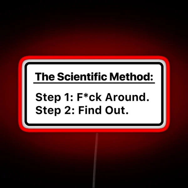The Scientific Method Mess Up Find Out RGB Neon Sign