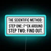 Neon Sign: Scientific Method Step One Frustration to Discovery Process Illuminated.