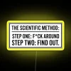 Scientific Method Steps Illuminated in Vibrant RGB Neon LED Sign Display