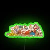 Vintage Disney themed The Seven Dwarfs colorful RGB neon light.
