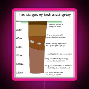 The Stages Of Test Unit Grief RGB Neon Sign