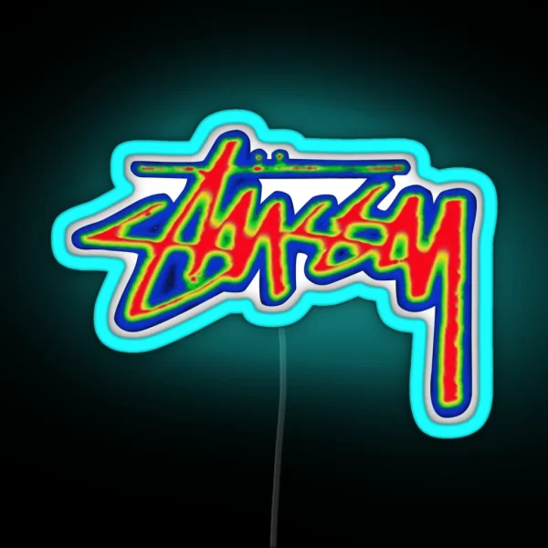 The Surfwear Trend Originating Stussy RGB Neon Sign