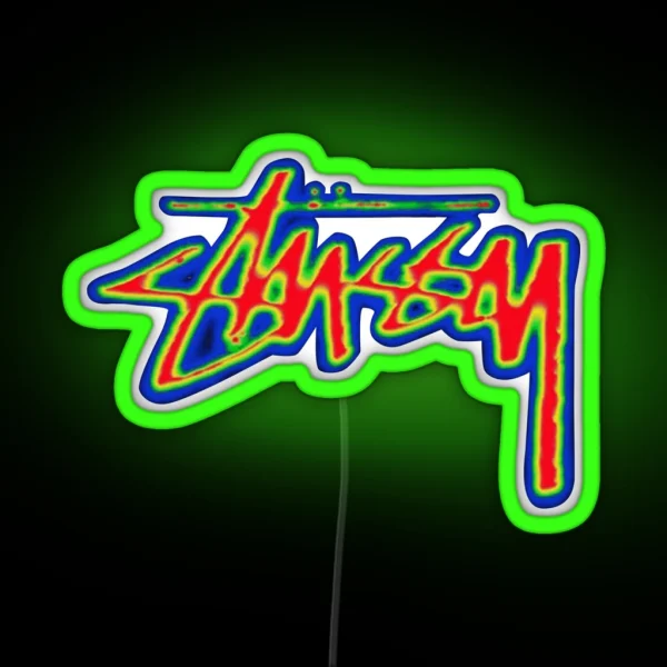 The Surfwear Trend Originating Stussy RGB Neon Sign
