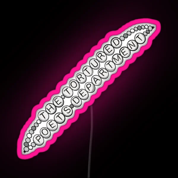 The Tortured Poets Department Beaded Friendship Bracelet RGB Neon Sign