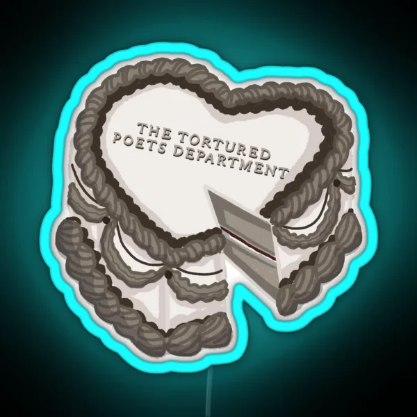 The Tortured Poets Department Vintage Heart Cake RGB Neon Sign