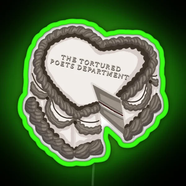 The Tortured Poets Department Vintage Heart Cake RGB Neon Sign