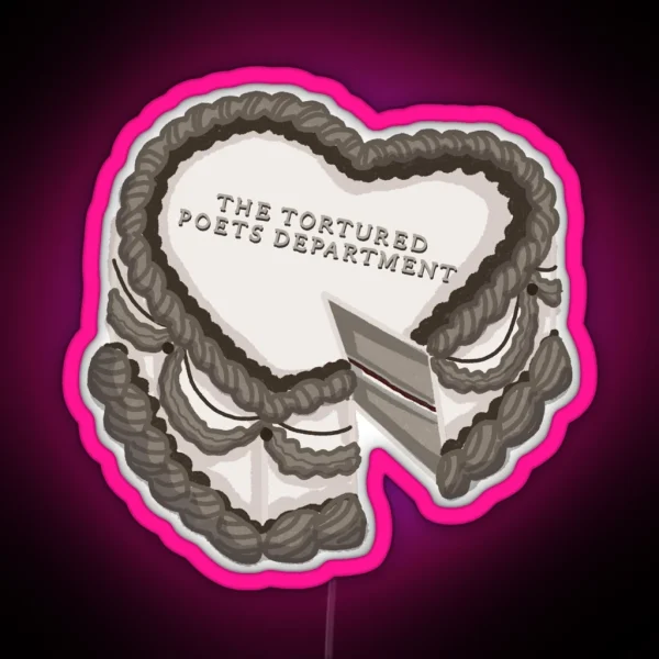 The Tortured Poets Department Vintage Heart Cake RGB Neon Sign