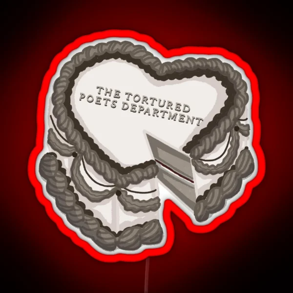 The Tortured Poets Department Vintage Heart Cake RGB Neon Sign
