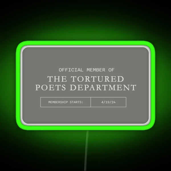 The Tortured Poets Membership Card The Albatross Version RGB Neon Sign