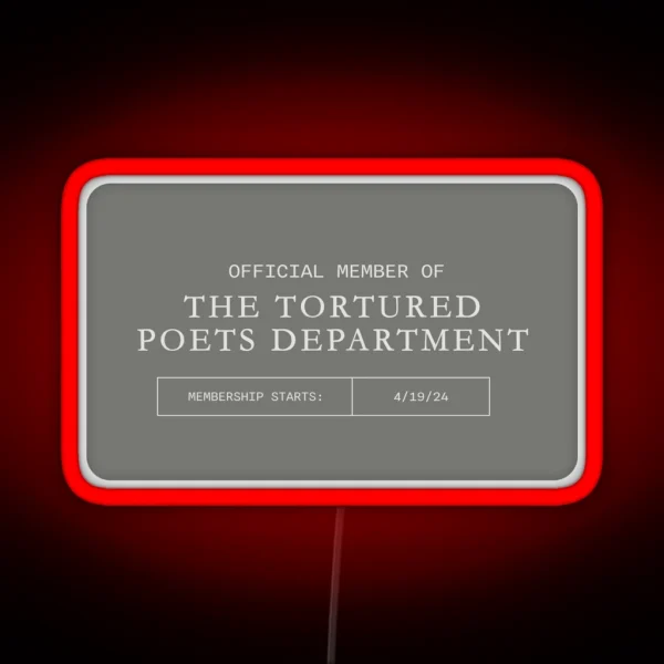 The Tortured Poets Membership Card The Albatross Version RGB Neon Sign