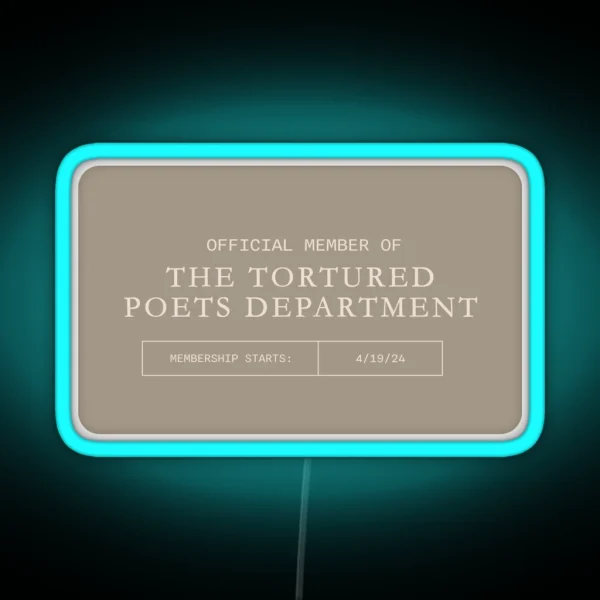 The Tortured Poets Membership Card The Bolter Version RGB Neon Sign