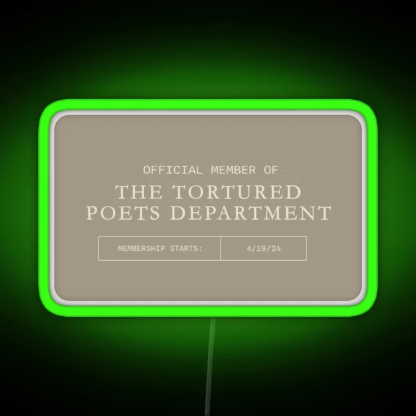 The Tortured Poets Membership Card The Bolter Version RGB Neon Sign