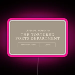 The Tortured Poets Membership Card The Bolter Version RGB Neon Sign