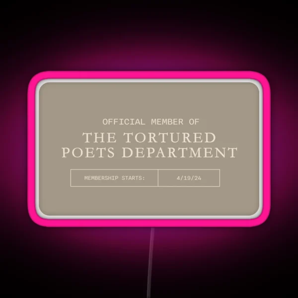 The Tortured Poets Membership Card The Bolter Version RGB Neon Sign