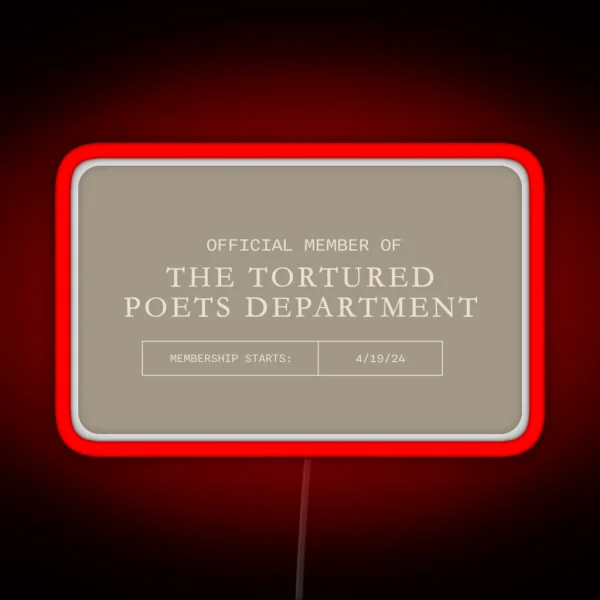 The Tortured Poets Membership Card The Bolter Version RGB Neon Sign