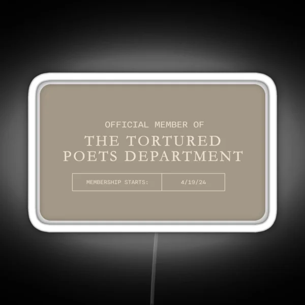The Tortured Poets Membership Card The Bolter Version RGB Neon Sign