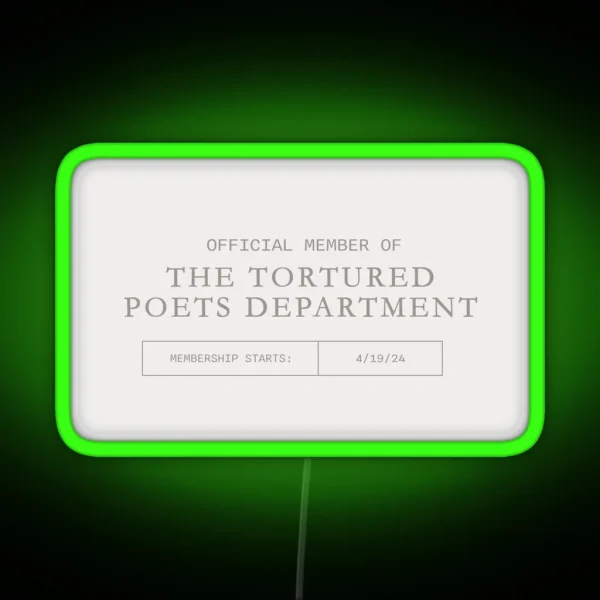 The Tortured Poets Membership Card The RGB Neon Sign