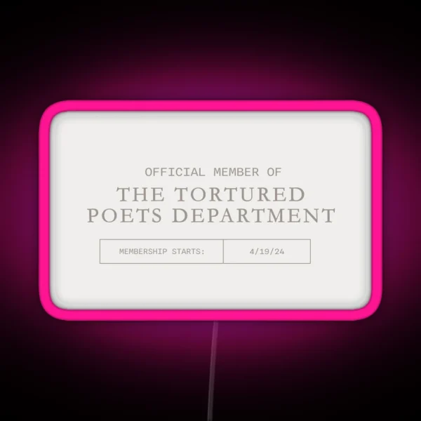 The Tortured Poets Membership Card The RGB Neon Sign