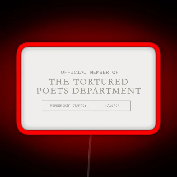The Tortured Poets Membership Card The RGB Neon Sign