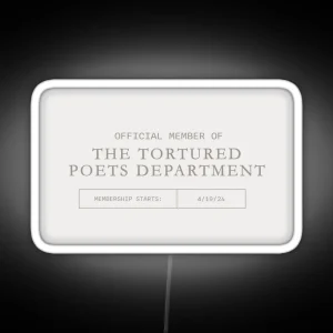 The Tortured Poets Membership Card The Manuscript Version RGB Neon Sign