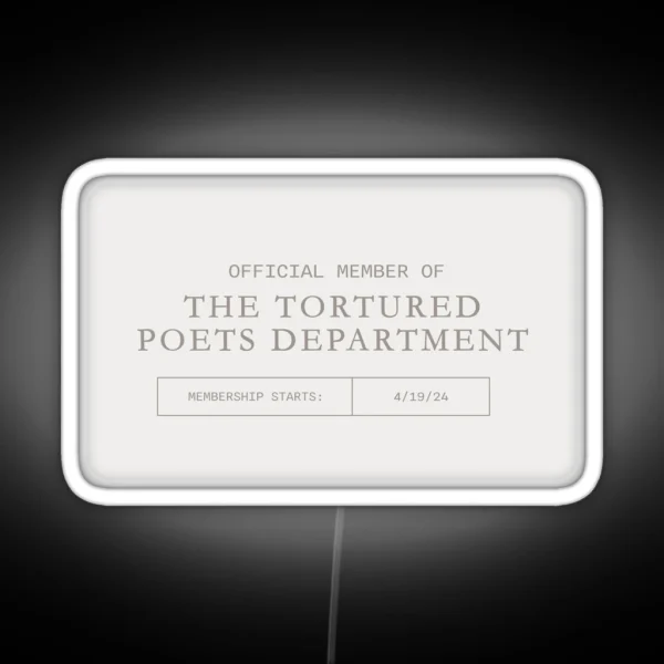 The Tortured Poets Membership Card The RGB Neon Sign