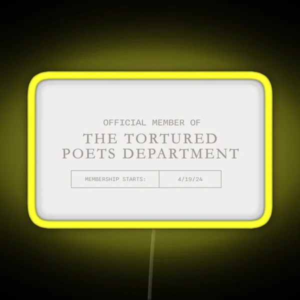 The Tortured Poets Membership Card The RGB Neon Sign