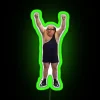 Vibrant Neon Wall Decor of The Trash Man Collecting Emotions