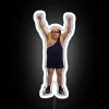 Vibrant Neon Trash Man Sign Adds Whimsical Touch to Your Space