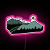 RGB LED Canvas Wall Art, Neon Sign, Village Valley Decorations Display