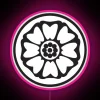 Vibrant RGB Neon Sign with White Lotus Avatar Artwork Design