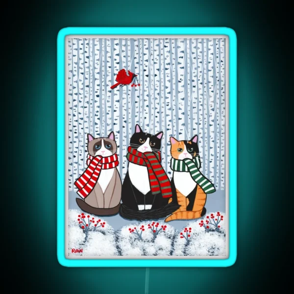 The Winter Cats RGB Neon Sign