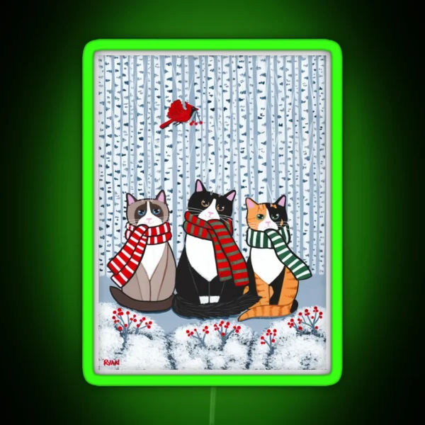 The Winter Cats RGB Neon Sign