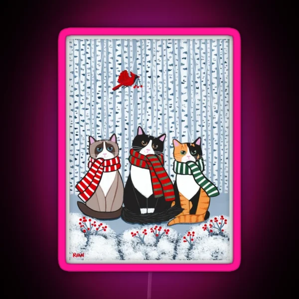 The Winter Cats RGB Neon Sign