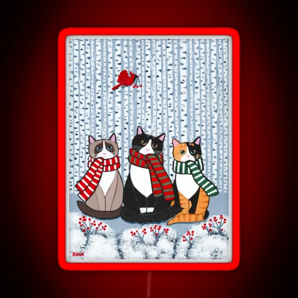 The Winter Cats RGB Neon Sign