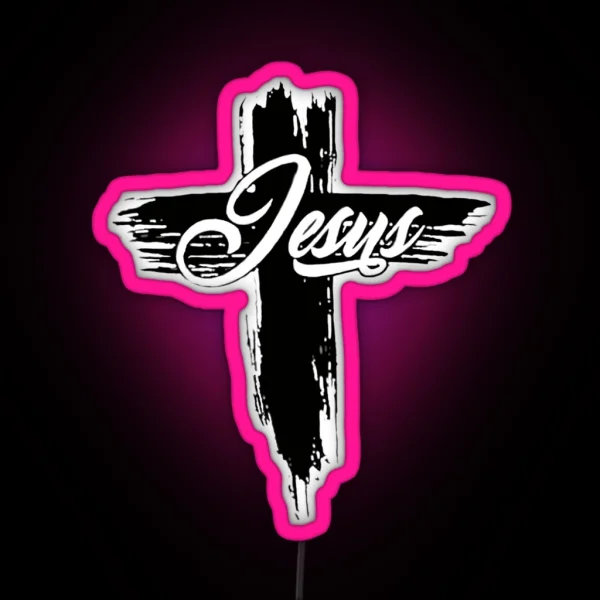 The Word Love With Heart And Cross 3 RGB Neon Sign