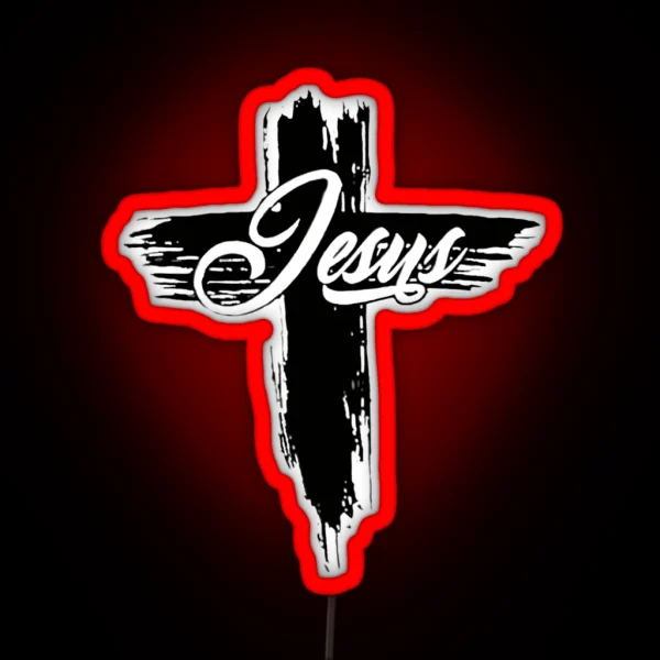 The Word Love With Heart And Cross 3 RGB Neon Sign