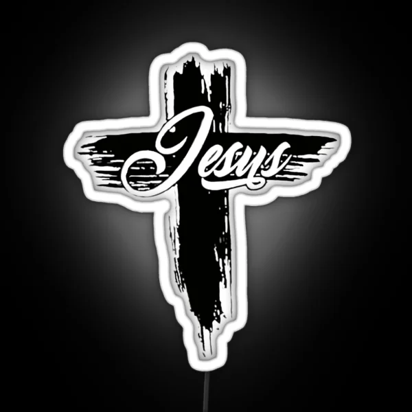 The Word Love With Heart And Cross 3 RGB Neon Sign
