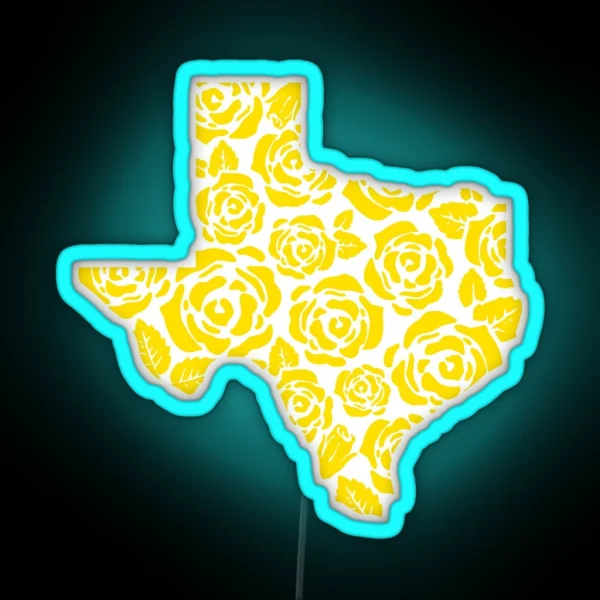 The Yellow Rose Of Texas Pattern RGB Neon Sign