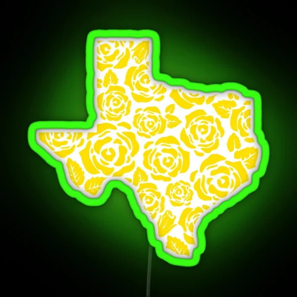 The Yellow Rose Of Texas Pattern RGB Neon Sign