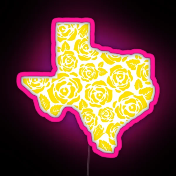 The Yellow Rose Of Texas Pattern RGB Neon Sign