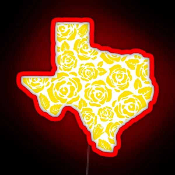 The Yellow Rose Of Texas Pattern RGB Neon Sign