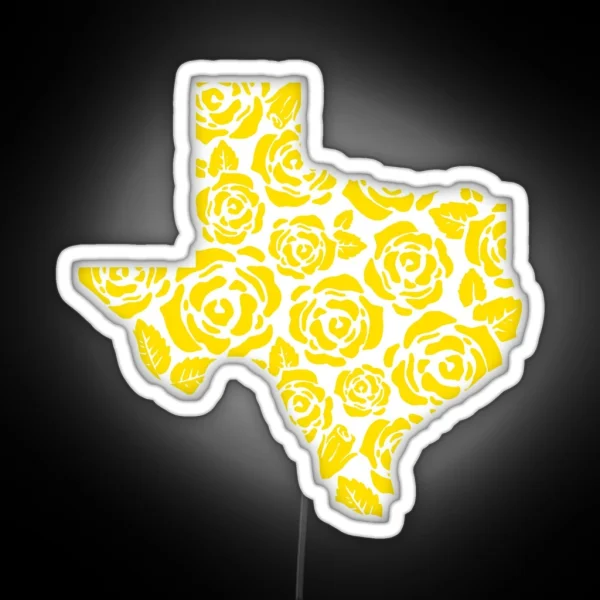 The Yellow Rose Of Texas Pattern RGB Neon Sign