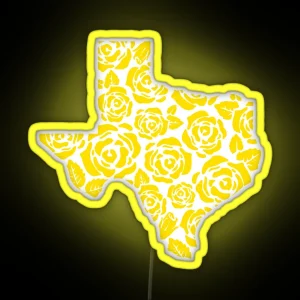 The Yellow Rose Of Texas Pattern RGB Neon Sign