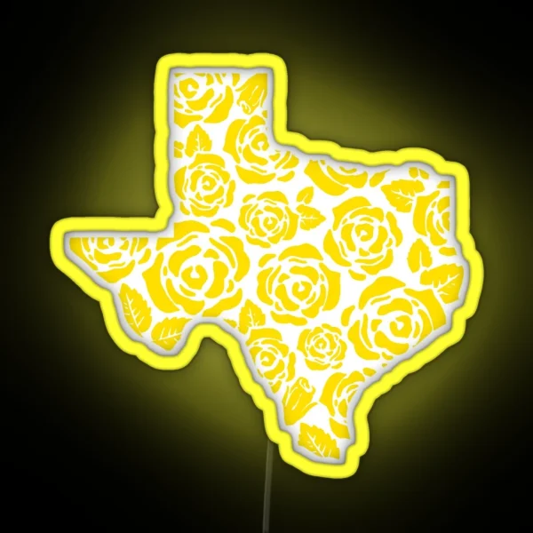The Yellow Rose Of Texas Pattern RGB Neon Sign